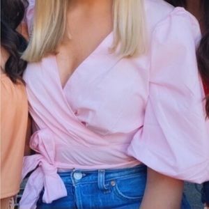 Forever21 Pink Puff Sleeve Top